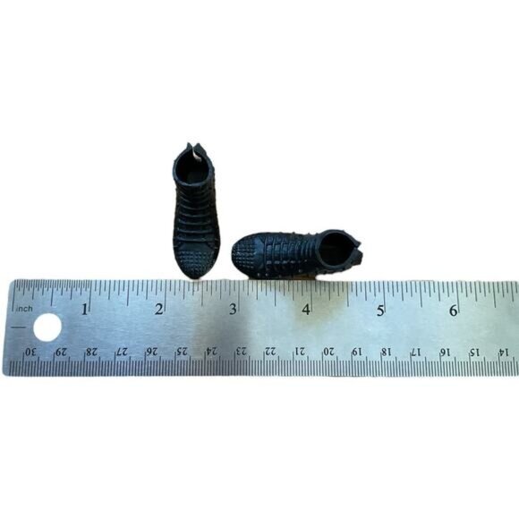 Black Ken Doll High Top Spiked Quilted Pattern Boots Barbie - Picture 5 of 5